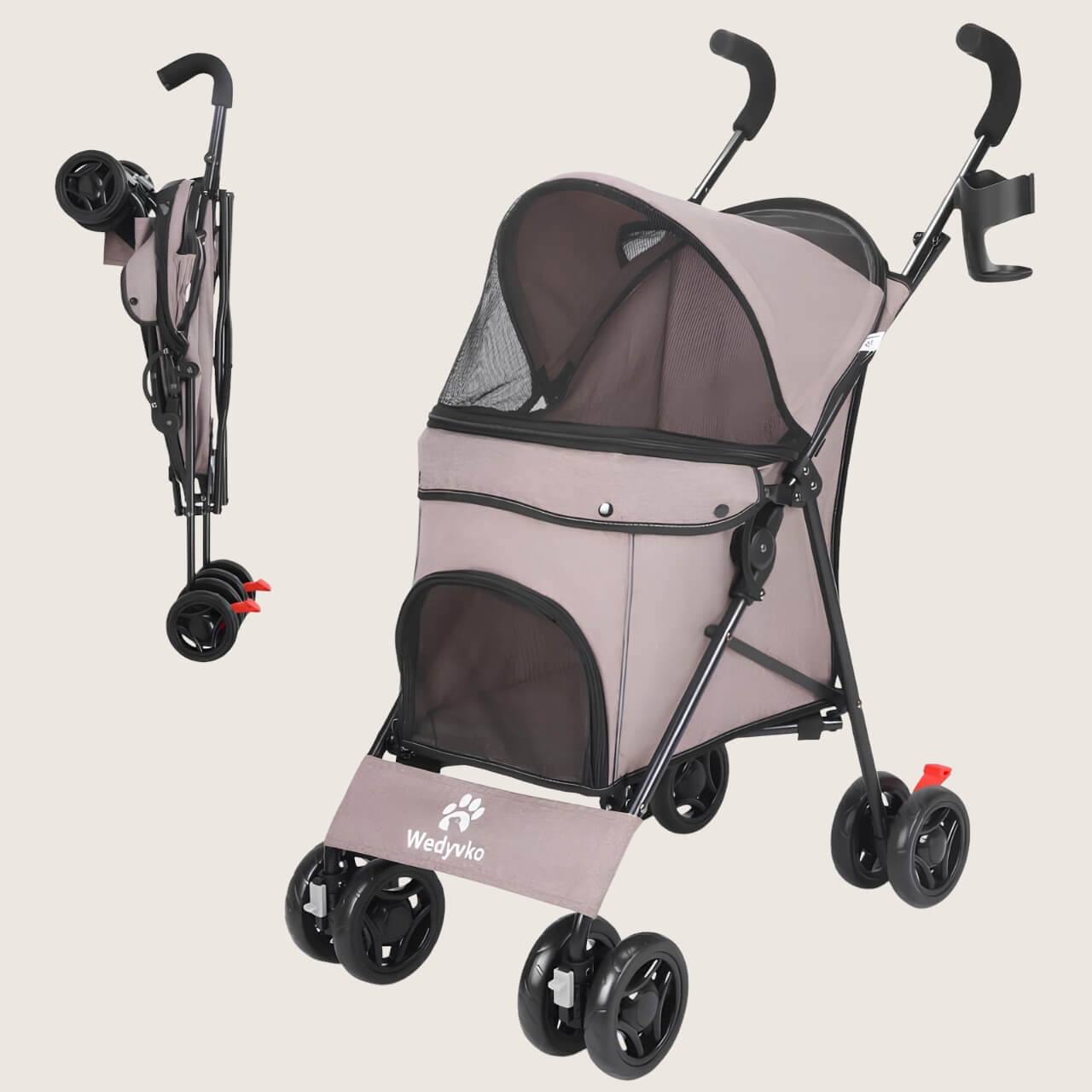 Poussette pliable pour chats légère
